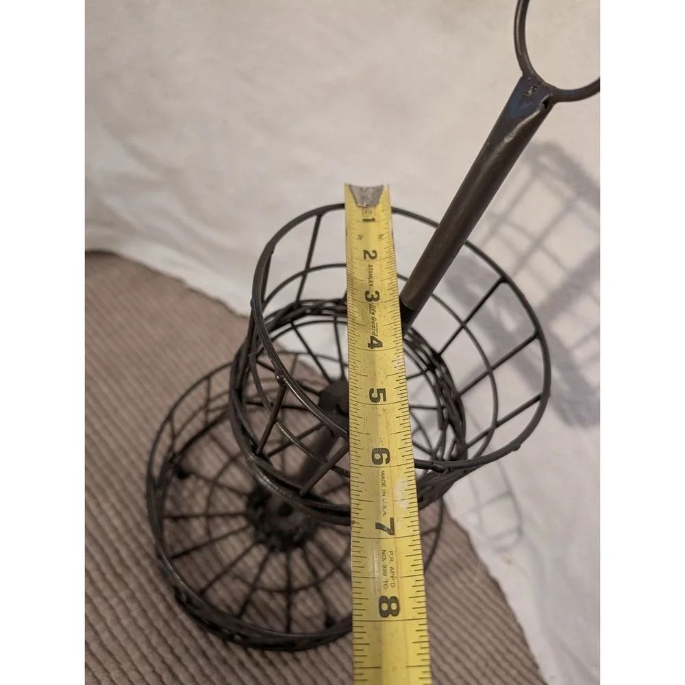 TWO TIERED BLACK WROUGHT IRON FRUIT/ALL-PURPOSE DISPLAY BASKET